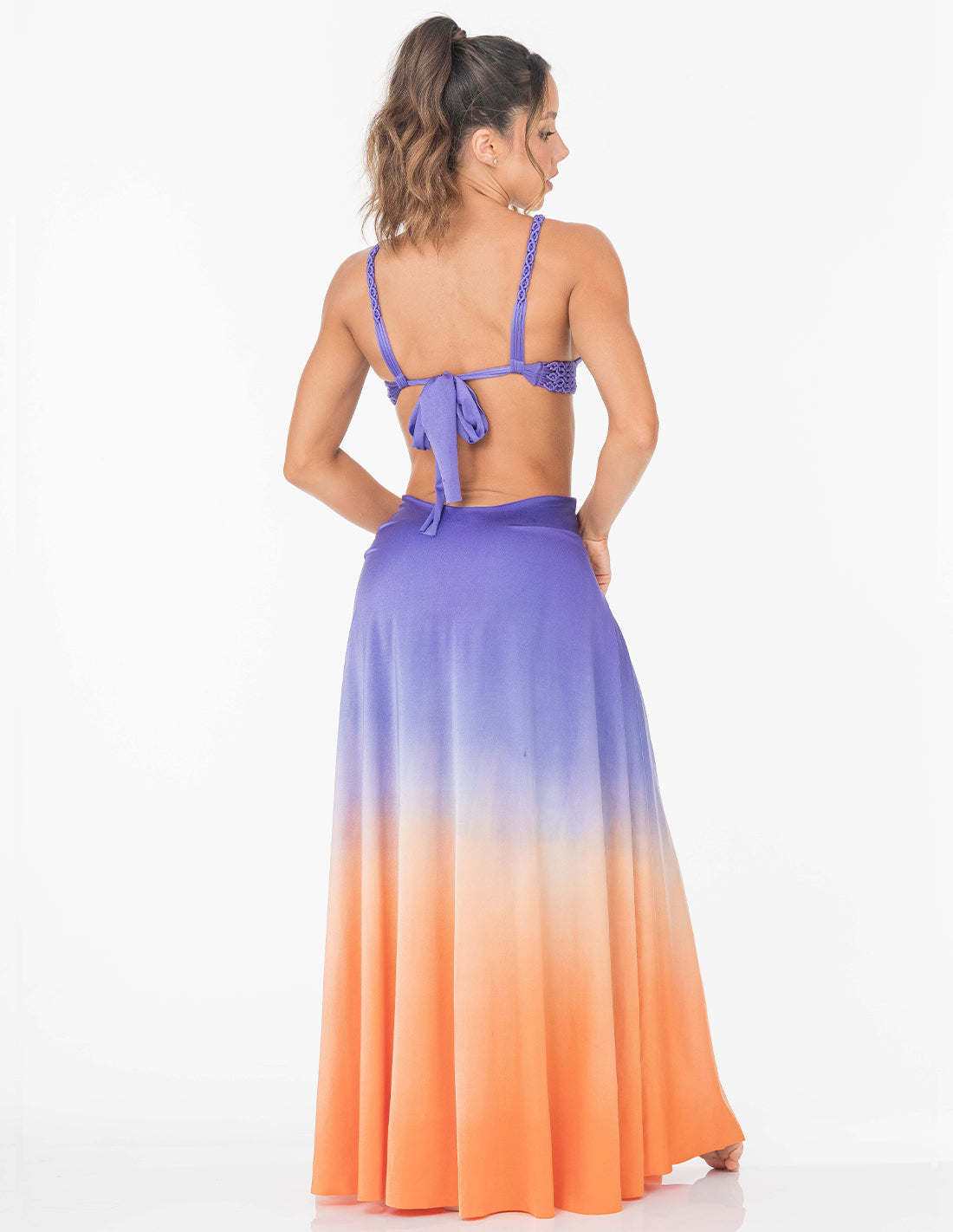 Isla Skirt Bright Lilac + Orange. Hand-Dyed Skirt In Bright Lilac + Orange. Entreaguas