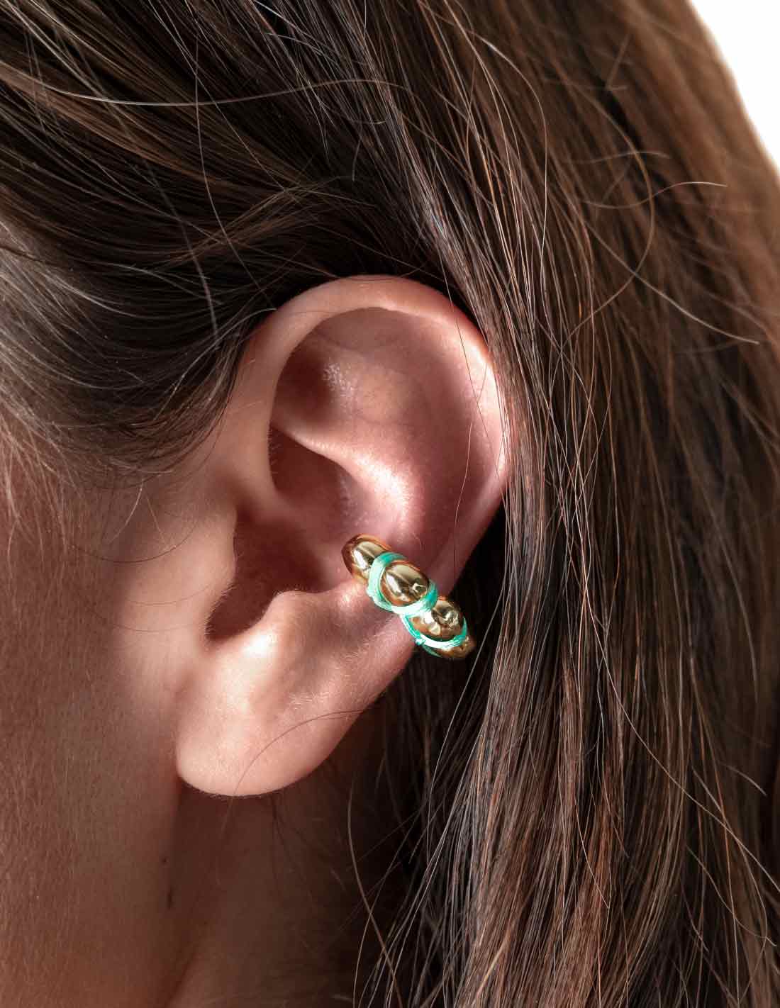 Cloud Ear Cuff Mint Green - Ear Cuff - Entreaguas Wearable Art
