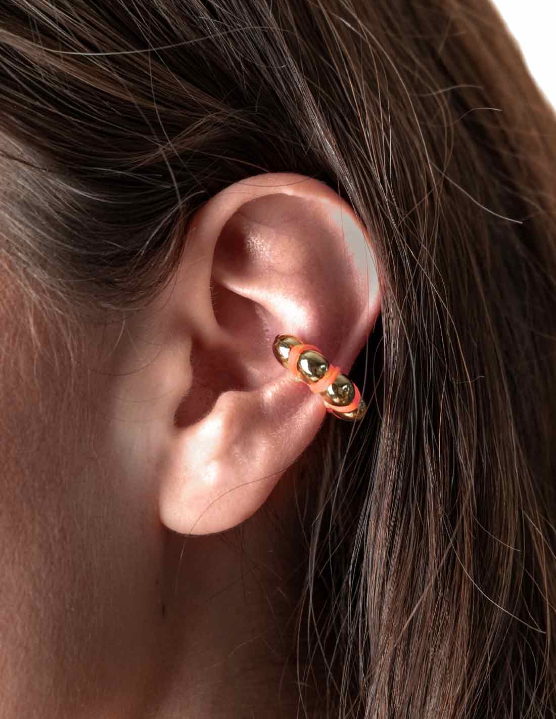 Cloud Ear Cuff Orange - Ear Cuff - Entreaguas Wearable Art