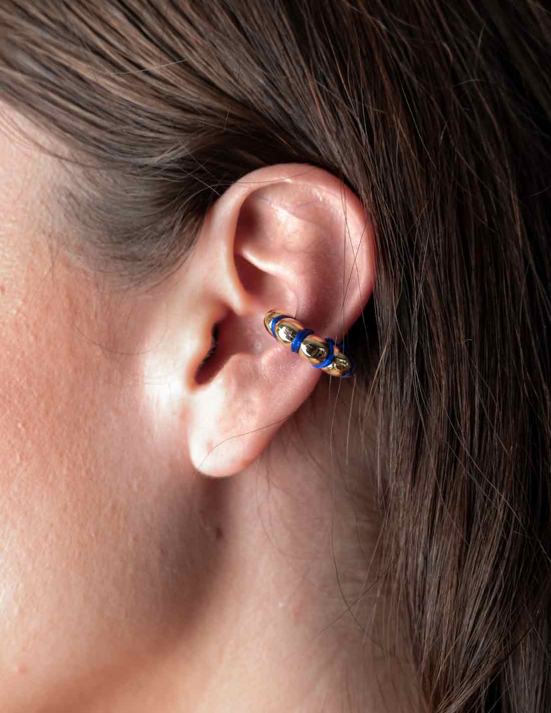 Cloud Ear Cuff Royal Blue - Ear Cuff - Entreaguas Wearable Art