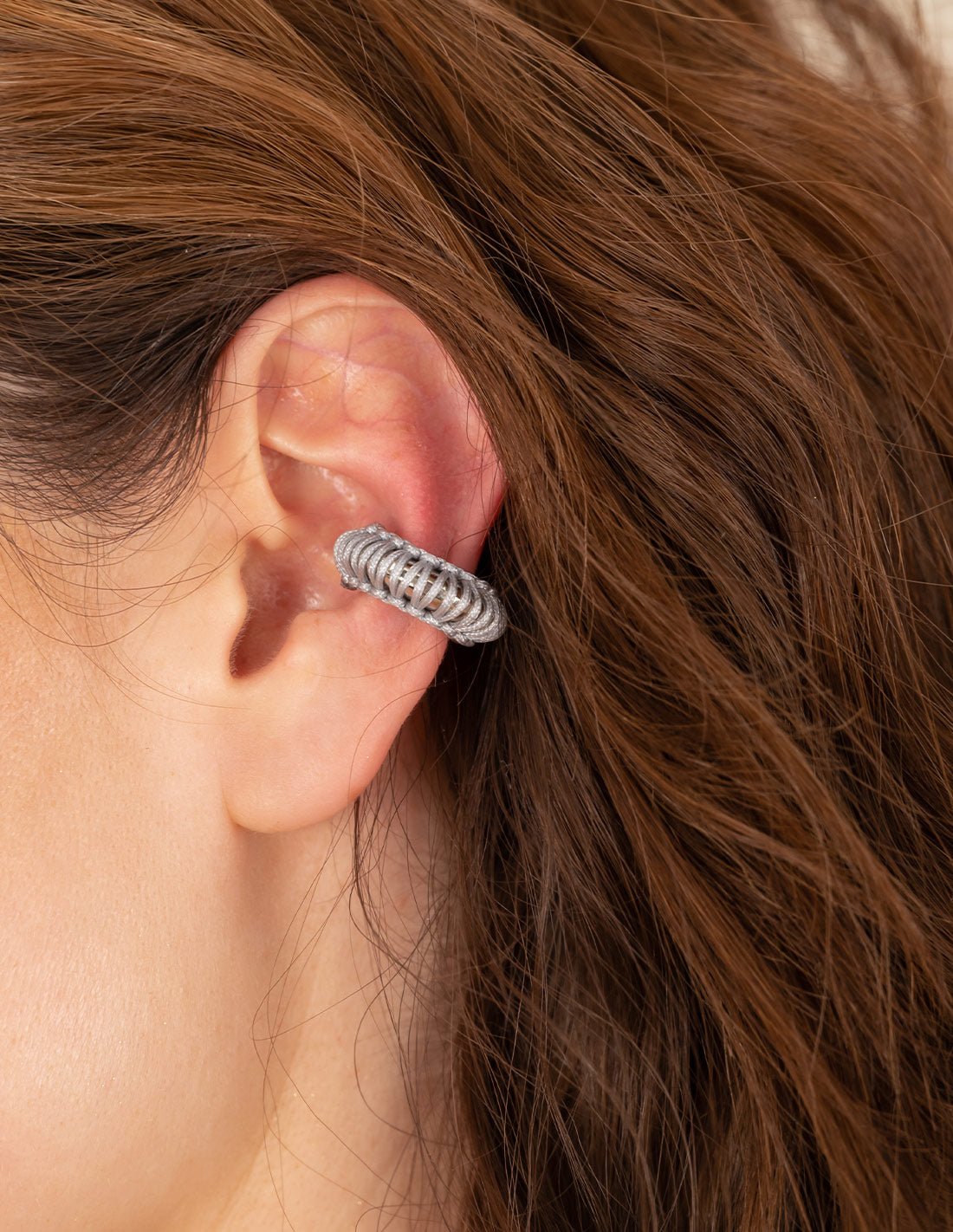 Luna Llena Ear Cuff Silver - Ear Cuff - Entreaguas Wearable Art