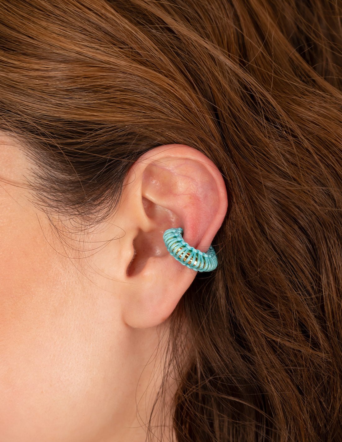 Luna Llena Ear Cuff Turquoise - Ear Cuff - Entreaguas Wearable Art