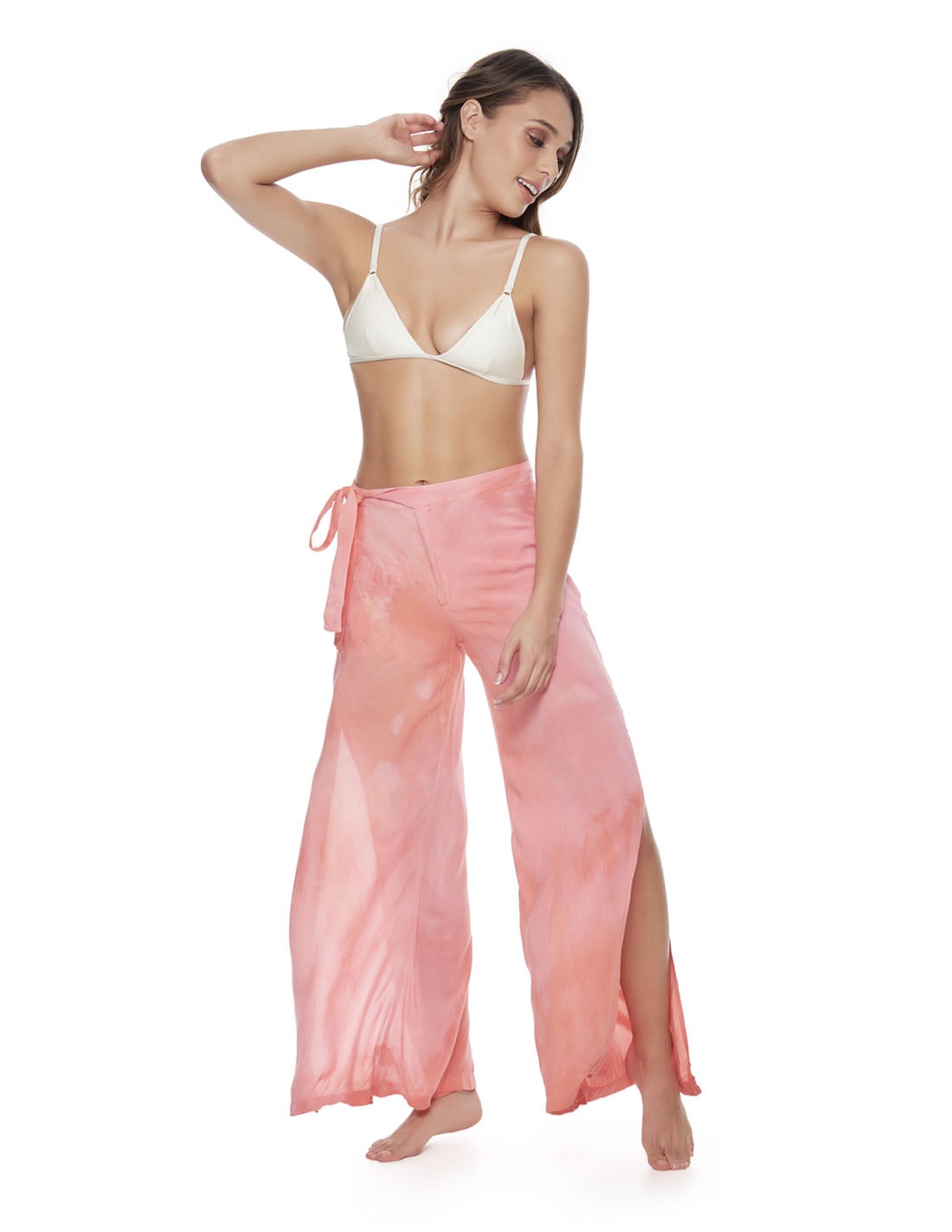 Earth Pant Heart Rose. Hand-Dyed Beach Pant In Heart Rose. Entreaguas